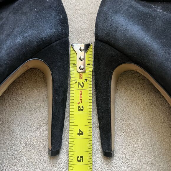 Sam Edelman Black Kit Suede Heeled  Ankle Booties Women 8 M Double Side Buckle - Picture 12 of 16